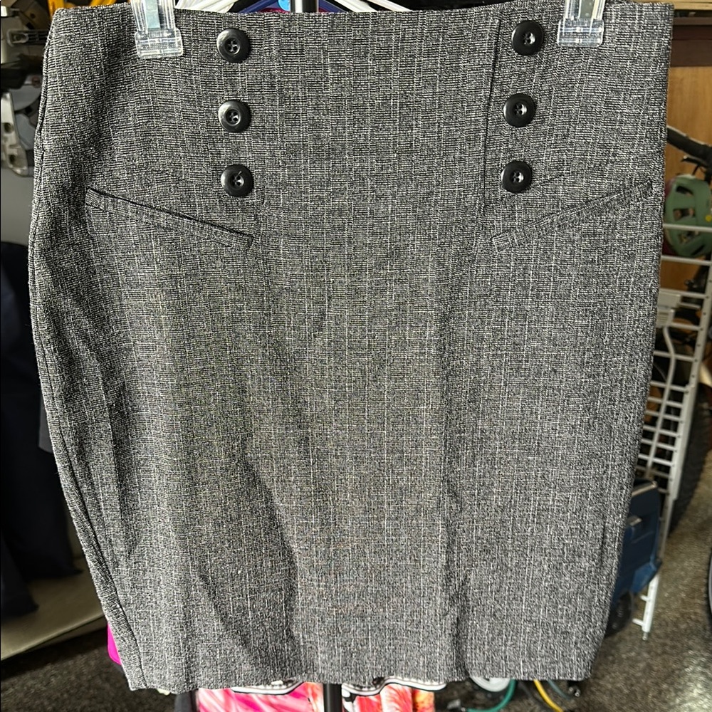 BCX Gray Pencil Skirt Knee-Length Casual Style